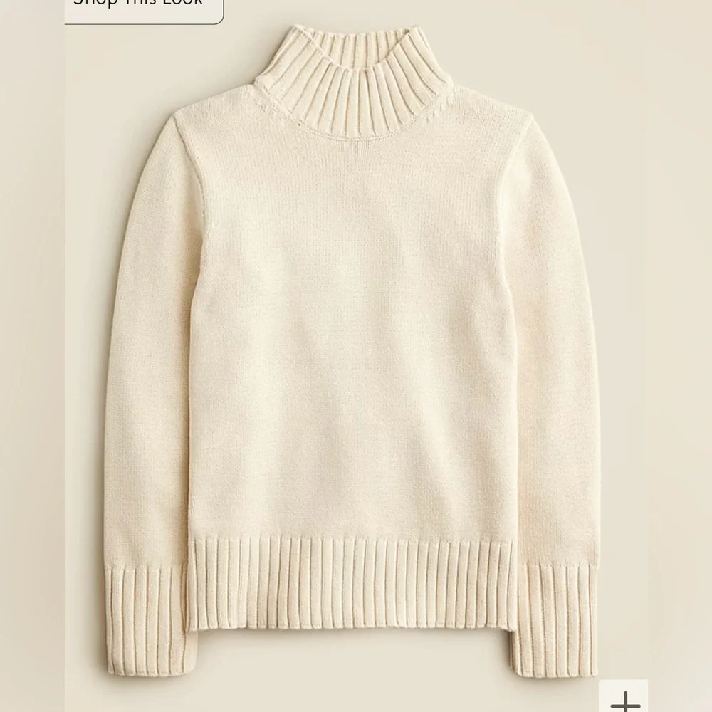 J.Crew Cotton turtleneck sweater in pale bone - Picture 3 of 10